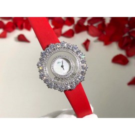 Chopard Happy Diamonds Series Maple Leaf Dial Watch Red