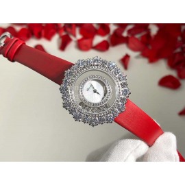 Chopard Happy Diamonds Series Maple Leaf Dial Watch Red