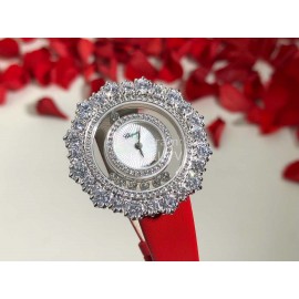 Chopard Happy Diamonds Series Maple Leaf Dial Watch Red