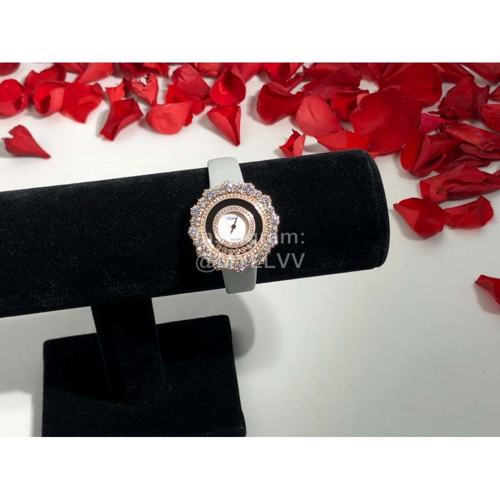 Chopard Happy Diamonds Series New Maple Leaf Dial Watch Silver