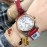 Chopard Happy Sport Red Leather Strap Watch For Women