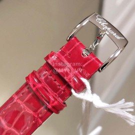 Chopard Happy Sport Red Leather Strap Watch For Women