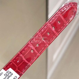 Chopard Happy Sport Red Leather Strap Watch For Women