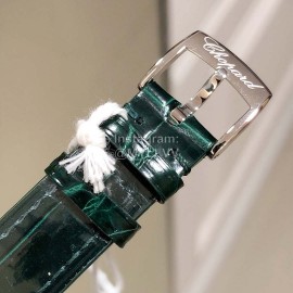 Chopard Happy Sport Green Leather Strap Watch For Women