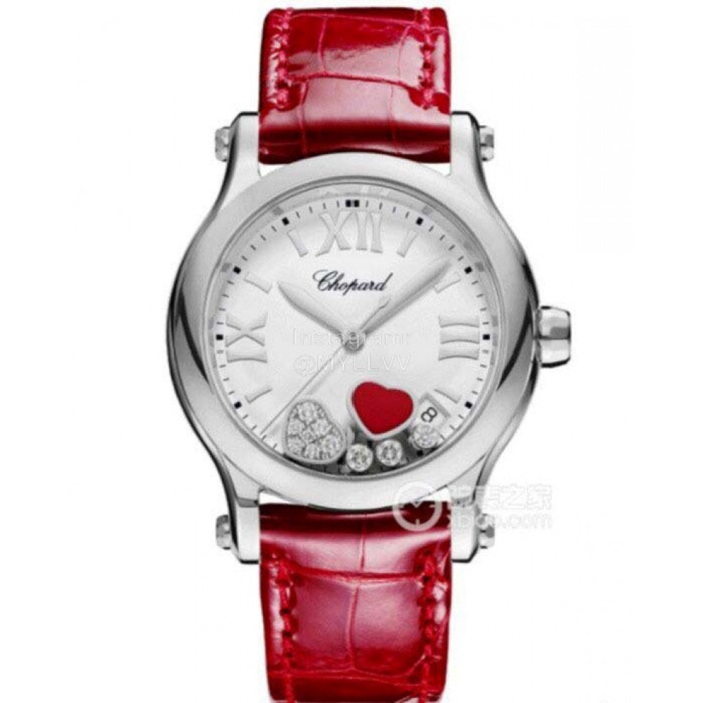 Chopard Happy Sport Leather Strap Watch For Women