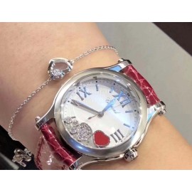 Chopard Happy Sport Leather Strap Watch For Women