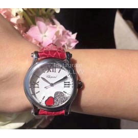 Chopard Happy Sport Leather Strap Watch For Women