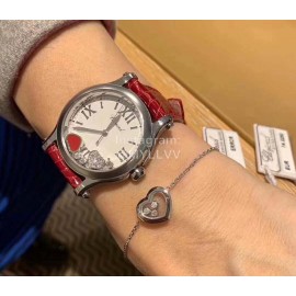 Chopard Happy Sport Leather Strap Watch For Women