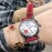 Chopard Happy Sport Leather Strap Watch For Women Red