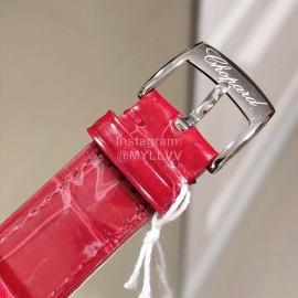 Chopard Happy Sport Leather Strap Watch For Women Red