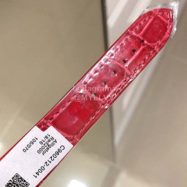 Chopard Happy Sport Leather Strap Watch For Women Red