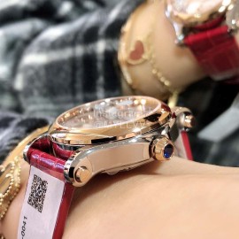 Chopard Happy Sport New Leather Strap Watch For Women Red