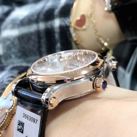 Chopard Happy Sport New Leather Strap Watch For Women Black