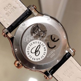 Chopard Happy Sport New Leather Strap Watch For Women Black