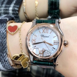 Chopard Happy Sport New Leather Strap Watch For Women Green