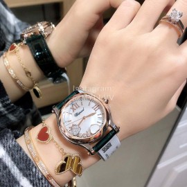 Chopard Happy Sport New Leather Strap Watch For Women Green