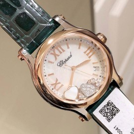 Chopard Happy Sport New Leather Strap Watch For Women Green