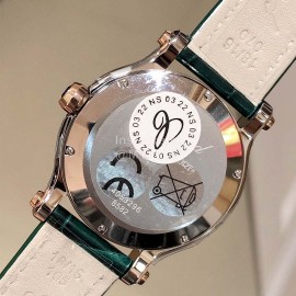 Chopard Happy Sport New Leather Strap Watch For Women Green