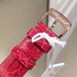 Chopard Happy Sport Fashion Leather Strap Watch For Women Red