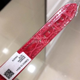 Chopard Happy Sport Fashion Leather Strap Watch For Women Red