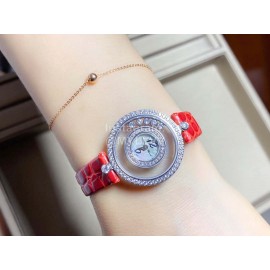Chopard Happy Diamonds Series Leather Strap Watch