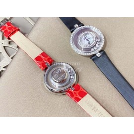 Chopard Happy Diamonds Series Leather Strap Watch