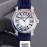 Chopard Happy Sport Series Colorful Diamond Leather Strap Watch Navy