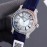 Chopard Happy Sport Series Colorful Diamond Leather Strap Watch Navy