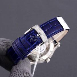 Chopard Happy Sport Series Colorful Diamond Leather Strap Watch Navy