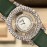 Chopard Leather Strap Happy Diamonds Watch For Women Green