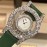 Chopard Leather Strap Happy Diamonds Watch For Women Green