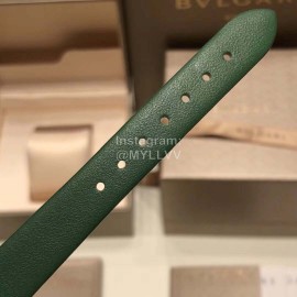 Chopard Leather Strap Happy Diamonds Watch For Women Green