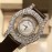 Chopard Leather Strap Happy Diamonds Watch For Women Brown