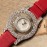 Chopard Leather Strap Happy Diamonds Watch For Women Red