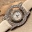 Chopard Leather Strap Happy Diamonds Watch For Women White