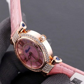 Chopard Impepiale Series Roman Numeral Diamond Dial Watch Pink