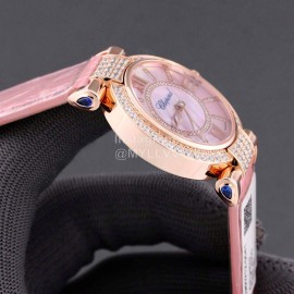 Chopard Impepiale Series Roman Numeral Diamond Dial Watch Pink
