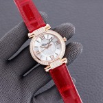 Chopard Impepiale Series Roman Numeral Diamond Dial Watch Red