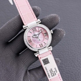 Chopard Impepiale Series Roman Numeral Diamond Dial Watch Wine Red