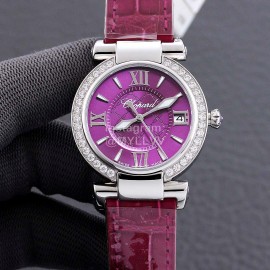 Chopard Impepiale Series Roman Numeral Diamond Dial Watch Wine Red
