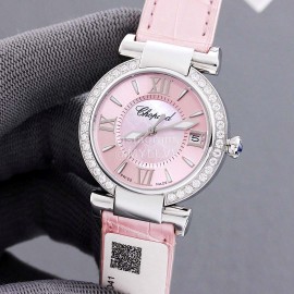 Chopard Impepiale Series Roman Numeral Diamond Dial Watch Wine Red