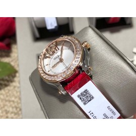 Chopard Happy Diamonds Elliptical Diamond Dial Mechanical Watch Red