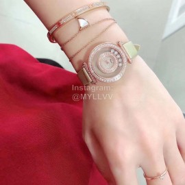 Chopard Blingbling Diamond Leather Strap Watch For Women