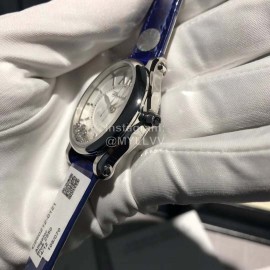 Chopard Happy Diamonds Roman Numeral Dial Leather Strap Watch