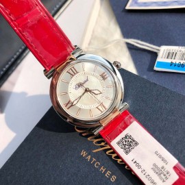 Chopard Nr-Factory Impepiale Series Red Leather Strap Watch