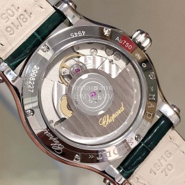 Chopard Diamond 36mm Dial Leather Strap Watch Green