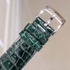 Chopard Diamond 36mm Dial Leather Strap Watch Green