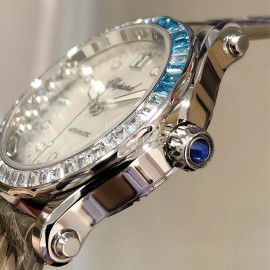 Chopard Diamond 36mm Dial Leather Strap Watch Brown