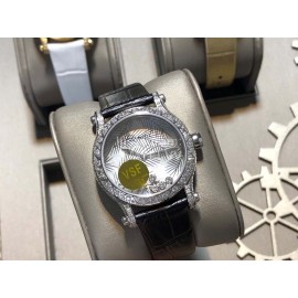 Chopard Blingbling 36mm Dial Black Strap Watch For Women