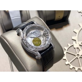 Chopard Blingbling 36mm Dial Black Strap Watch For Women